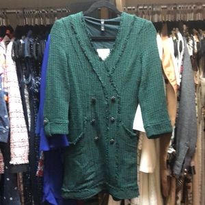 Gorgeous hunter green Zara tweed sweater dress